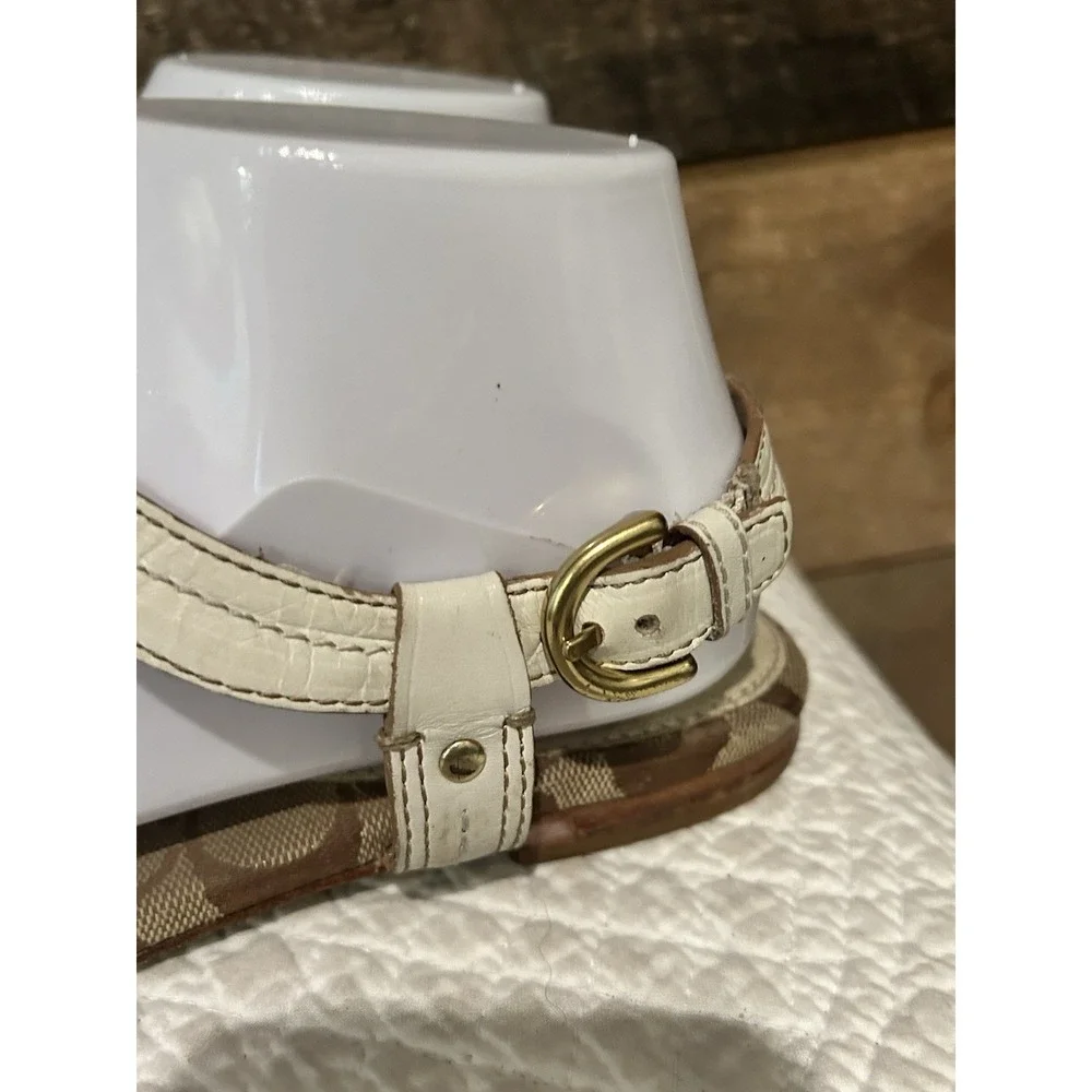Coach Gold Metallic Braided Thong Sandals Rebecka‎ A8034 Ladies 8.5B
